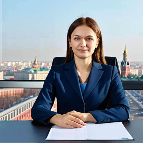 Home 21 Professional Woman in Moscow Office**
A professional businesswoman in a modest dark-blue business suit, sitting at a desk in a modern office with a view of Moscow City, fully clothed, appropriate attire, safe for work, perfect anatomy, natural proportions, professional photography, high quality, well-formed hands, proper finger count, family-friendly.
**